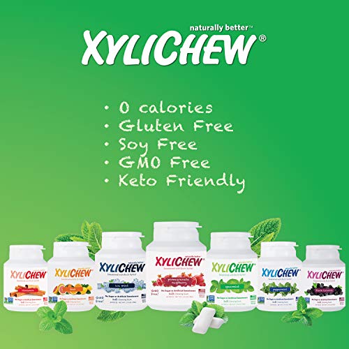 Xylichew 100% de xilitol chewing gum tarros - no ogm, gluten, aspartamo, y la goma sin azúcar aliento -bad y sequedad de boca 60 unidades regaliz