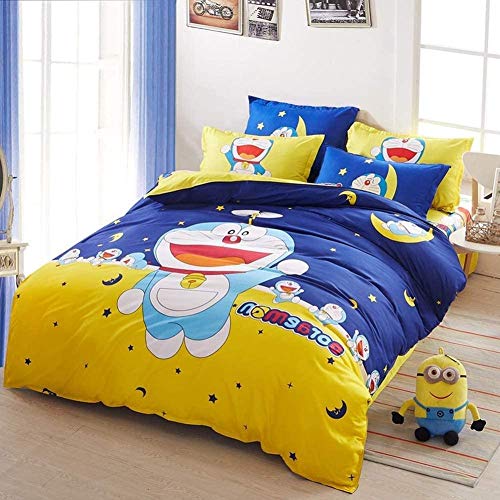 XZHYMJ Juegos de Cama para niños Ropa de Cama 150 x 200 cm Funda nórdica de Microfibra Estilo Moderno con Cierre de Cremallera Juego de 3 Piezas para niños Niñas Ropa Doraemon UNA_200x230cm