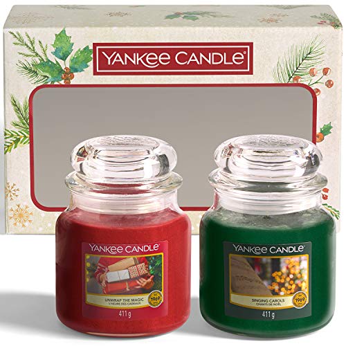 Yankee Candle - Juego de 2 velas aromáticas de Navidad (tamaño mediano)