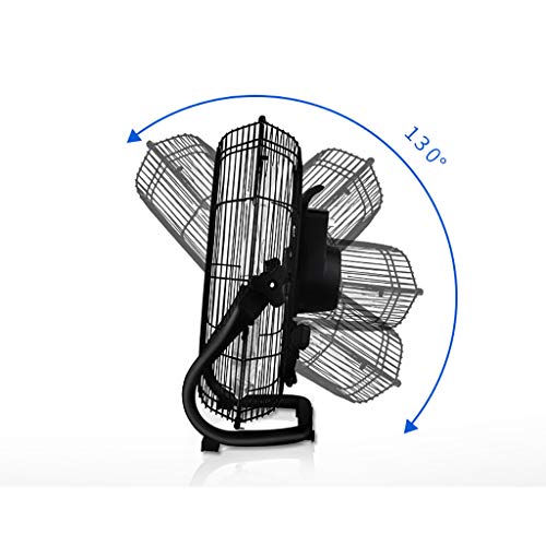 YC Ventilador Industrial De Pie, Ventilador De Piso De Escritorio + Cable De Extensión De 3 M, Motor De Alambre De Cobre, Adecuado para Comedor Colectivo/Taller De Fábrica (Negro)