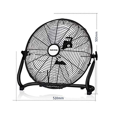 YC Ventilador Industrial De Pie, Ventilador De Piso De Escritorio + Cable De Extensión De 3 M, Motor De Alambre De Cobre, Adecuado para Comedor Colectivo/Taller De Fábrica (Negro)