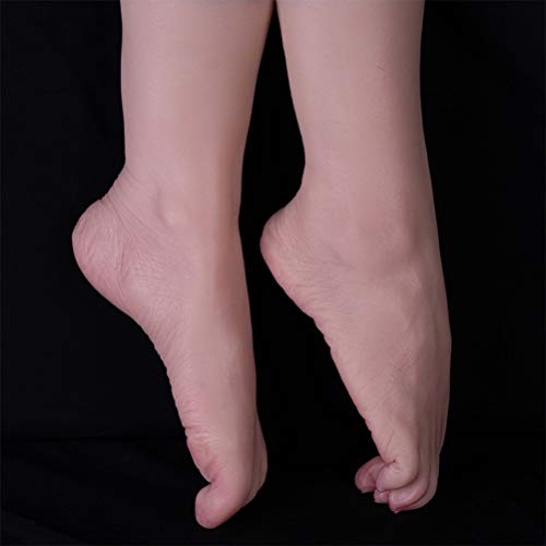 Yeah-hhi 22.5Cm Pie de Silicona Maniquí con El Clavo, Posicionable Modelo Realista Pies Persona Real para La Visualización Médica Pintura Fetiche De Pie,Toe Positioning,1 Pair