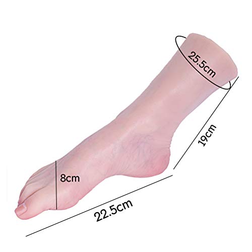 Yeah-hhi 22.5Cm Pie de Silicona Maniquí con El Clavo, Posicionable Modelo Realista Pies Persona Real para La Visualización Médica Pintura Fetiche De Pie,Toe Positioning,1 Pair