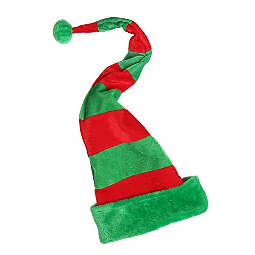 YeahiBaby Adorno de Navidad Sombrero para Elfo Navidad Disfraz Gorro de Navidad con Oreja para Adultos y Niños Rojo Verde