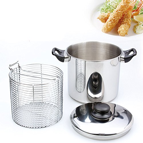 YEARGER Acero Inoxidable Hervidor Olla – Olla de Pasta Pasta Infusor Tapa Cocina, Acero Inoxidable, 20 cm