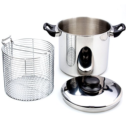 YEARGER Acero Inoxidable Hervidor Olla – Olla de Pasta Pasta Infusor Tapa Cocina, Acero Inoxidable, 20 cm