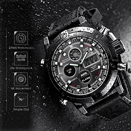 Yesmile Relojes❤️Reloj de Pulsera de Acero Inoxidable Analógico para Hombre Reloj Militar de Cuarzo LED Regalo (Gris)