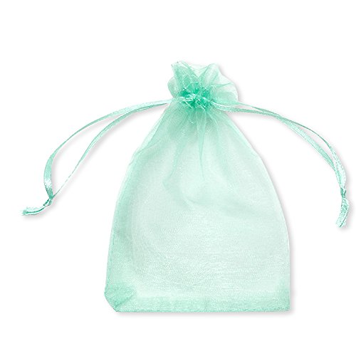 YFZYT 100 Pcs de Organza Transparentes Bolsas Bolsitas para Decoración y Regalos de Boda Joyas Caramelo Dulces Regalo,7×9 CM,Agua Verde