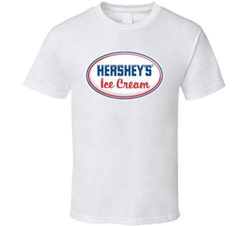 YILUFA Hersheys Creamery Ice Cream Logo Camiseta Blanca Negro Negro ( M