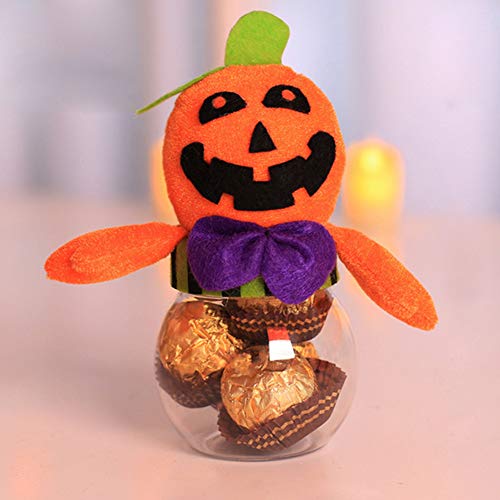 Yisily De Dibujos Animados Lindo del Caramelo Tarro, Tarro del Caramelo De Halloween Regalos del Truco O De 1pc Muñeca De Juguete Dulces Caja De Almacenamiento De La Decoración De Calabaza