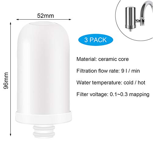 YJHome Elemento Filtrante de Cerámica Reutilizable 5 Capas para el Purificador del Agua del Grifo, Filtro Cerámico Filtro Purificador de Agua de Grifo, Grifo De Cocina Caliente Y Fría