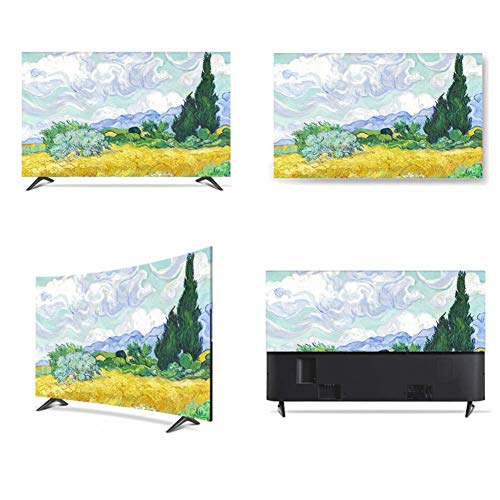 YKJL Cubierta de TV LCD TV-Abdeckung TV Estuche Antipolvo Paisaje Cielo Estrellado Decoración Paño para computadora Fundas para monitores Ölgemälde Muster-27inch Velero