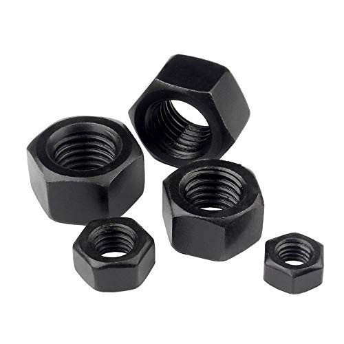 Ykun Tuerca Hexagonal ennegrecida de Hierro Grado 8.8, tapón de Rosca, M8M10M12M18-M20-M12 * 1.5-5