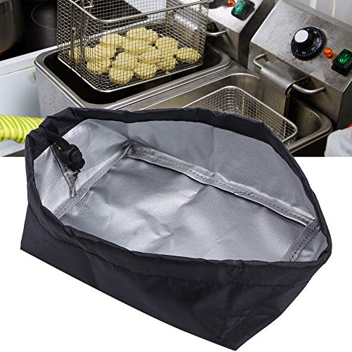 Ymiko 20x15x8cm 420D Paño Oxford Resistente al Agua Freidora Cubierta de Polvo Freidora Cubierta de la máquina Freidora Cubierta Protectora Externa para Uso doméstico(Negro)