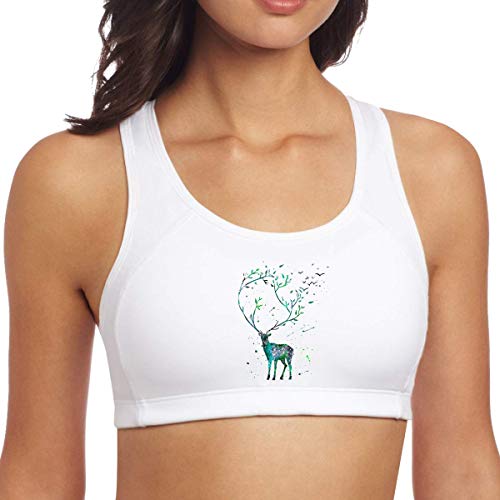 Yoga Vest Bra Long Horned Deer Fashion Workout Sport Gym Clothes Tank Tops