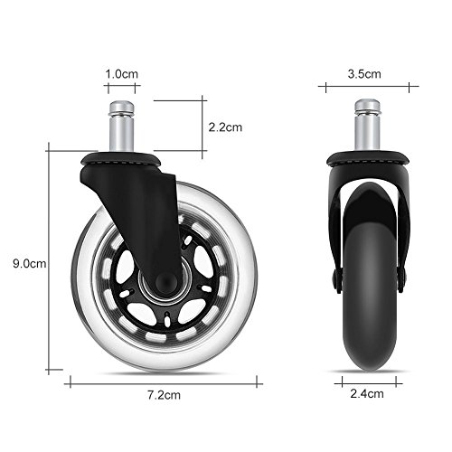 YOHOOLYO 5Pcs Ruedas para Sillas de Oficina 10x22mm Ruedas de Repuesto Caster Silencioso Rolling y Seguro para Cualquier Piso