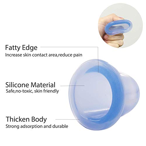 yokamira 2 Pcs Ventosa Celulitis Silicona, Cupping Ventosas Masaje Anticelulitica, Masajeador Anticelulítico Ventosa Anticelulitis, Anti-Celuliti para Piernas, Cuerpo, Cuello, Espalda (Azul)