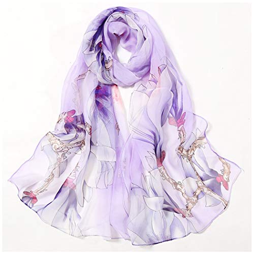 YONGYONG-scarf Bufanda De Las Señoras Lirio Protector Solar Bufanda Playa Playa Bufanda Bufanda Larga Bufanda 160cm (Color : Magnolia Purple, Size : 160cm)