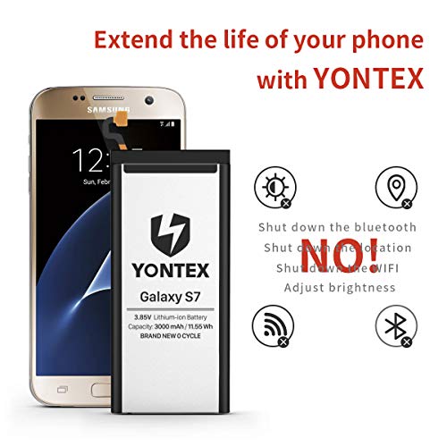 Yontex - Batería interna de repuesto para Samsung Galaxy S7 G930F S7 Edge G935F con cristal trasero de repuesto y kit de herramientas Samsung S7 [Or]