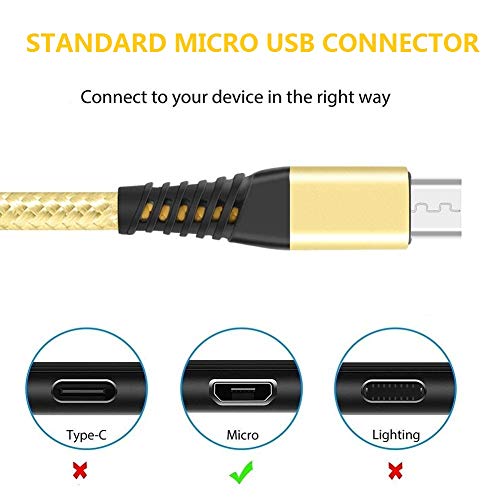 Yosou Cable Micro USB, Cable Android [3-Pack 2M] Nylon Cargador Micro USB Carga Rápida para Android Movil Smartphone, Samsung S6/S6edge,S7/S7edge J5 J7,Xiaomi Redmi,Sony,Nokia,HTC,Moto,LG,PS4