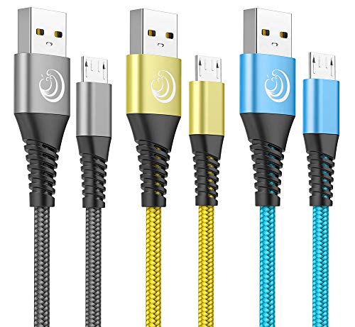 Yosou Cable Micro USB, Cable Android [3-Pack 2M] Nylon Cargador Micro USB Carga Rápida para Android Movil Smartphone, Samsung S6/S6edge,S7/S7edge J5 J7,Xiaomi Redmi,Sony,Nokia,HTC,Moto,LG,PS4