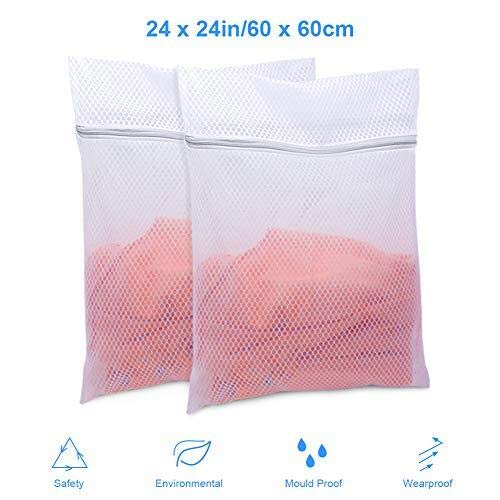 Youjia 2 PCS Bolsa Lavadora, Bolsas para Lavandería de Malla con Cremallera, 2 Tamaños para Ropa Interior, Camisetas, Pantalones, Sujetadores, Bolsas de la Colada para Proteger y Organizar Ropas