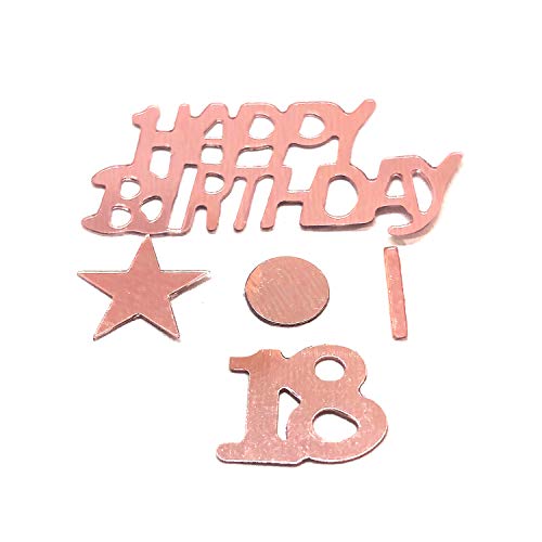 YouU Feliz Cumpleaños Fiesta Mesa Confeti -Twinkle Stars Foil Lentejuelas Metálicas Confetti First Baby Shower Birthday Nursery Party Sprinkles Confetti Decorations, 35g / 700pcs (Rose Gold/18 años)