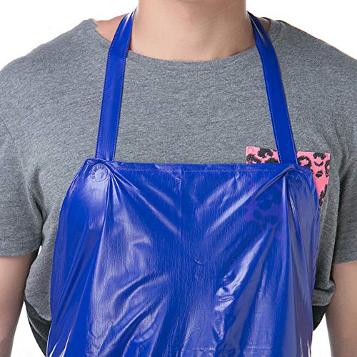 YQ WHJB Impermeable Espesar Bib Delantales,PVC Heavy Duty Delantales,Industrial Lavaplatos Análisis Resistente a Productos químicos Delantales de Cocina-Azul