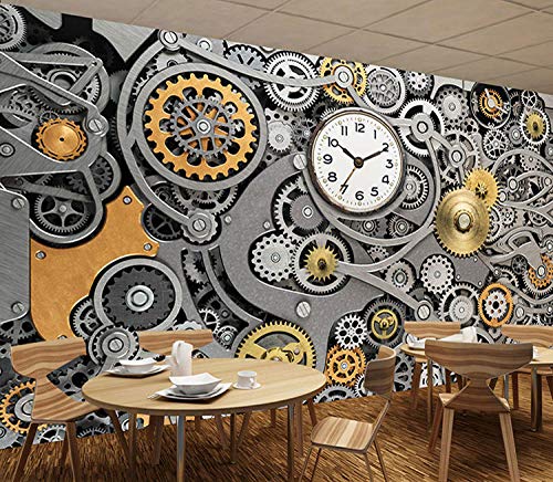 YSJHPC Personalizado 3D Mural Equipo de maquinaria industrial retro Papel pintado Auto-adhesivo PVC A casa Decoración Para Zona de Dormitorio Papel pintado La habitación de los niños(W) 300x (H) 210CM