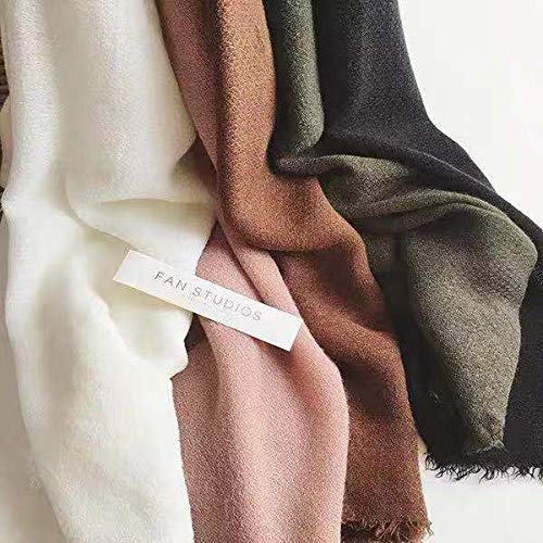 YUANMEI Sciarpa in Cashmere Tinta Unita Autunno e Inverno per Donna, scialle sciarpa calda studentessa allungata per Tutti gli abbinamenti a Doppio Uso , Tinta Unita Color Moka