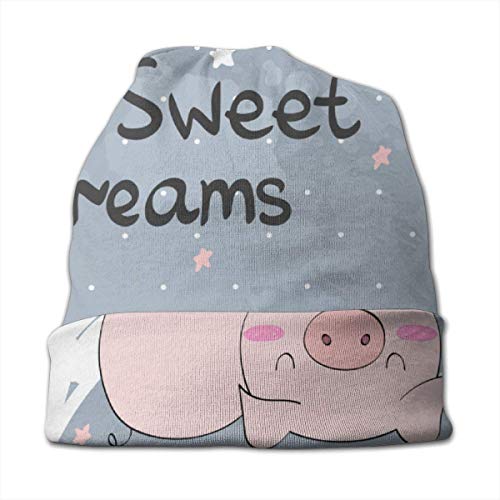 Yuanmeiju Funny Pig Moon Sweet Kid 's Winter Warm Knit Sombreros Elásticos Soft Beanie Hat Skull Cap para