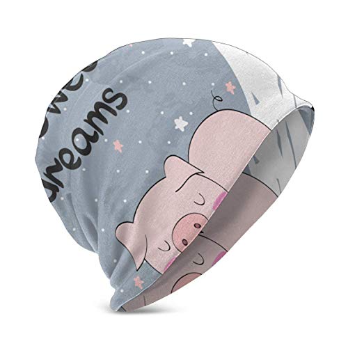 Yuanmeiju Funny Pig Moon Sweet Kid 's Winter Warm Knit Sombreros Elásticos Soft Beanie Hat Skull Cap para