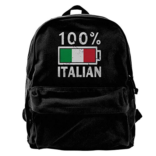 Yuanmeiju Italia Bandera 100% Batería Impresa Mochila de Lona Mochila para portátil Bolsa de Viaje Mochila de Hombro