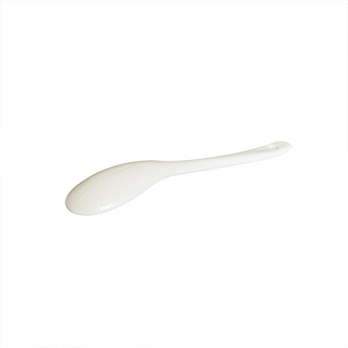 Yuauy 6 cucharas de porcelana para huevos, cucharas de cerámica, 5 pulgadas, café, postre, yogur, té lechoso