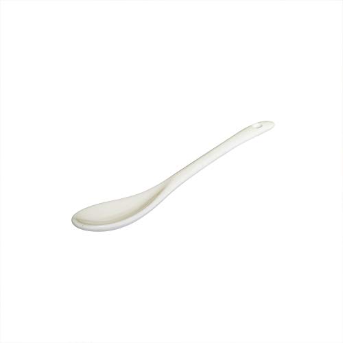 Yuauy 6 cucharas de porcelana para huevos, cucharas de cerámica, 5 pulgadas, café, postre, yogur, té lechoso