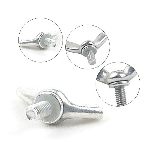 Yudesun Perno de Ala Sujetadores - Acero al Carbono Galjanoplastia de Zinc Blanco Juego de Tornillos Hilo Tornillo de Mano Tornillo de Mariposa Piezas de Maquinaria M6 (paquete de 20)