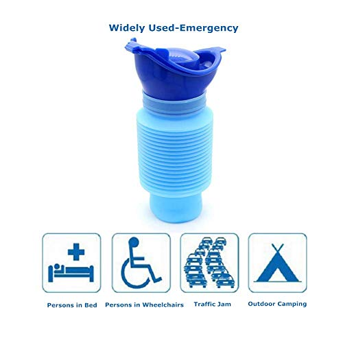 Yuhtech Urinario de Emergencia, Portátil Reutilizable retráctil Orinal Urinario Portátil para Hombres Unisex Mujeres niños