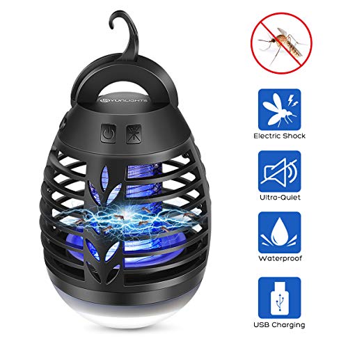 YUNLIGHTS Linterna de Camping Lámpara Mosquitos Electrico Repelente Mosquito Insectos LED Lámparas 5W Mata Moscas Anti Mosquito Repellent Antimosquitos Insectocutor USB Batería Recargable de 2500mAh