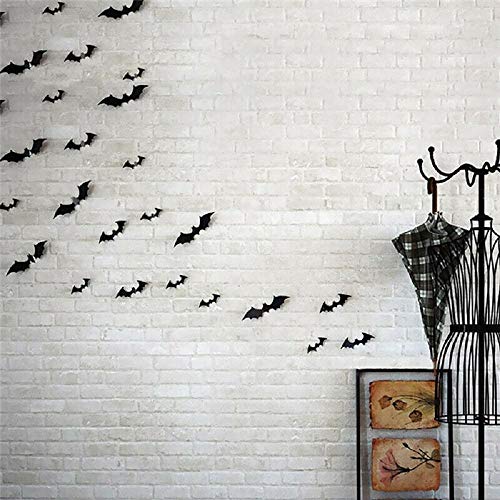 YUNXIANG Decoración De Murciélago Tridimensional 3D, 120 Murciélagos De PVC Negros Vívidos. Pegatinas De Pared De Decoración De Halloween, Hacen Que Su Casa Esté Llena De Terror Y Diversión.