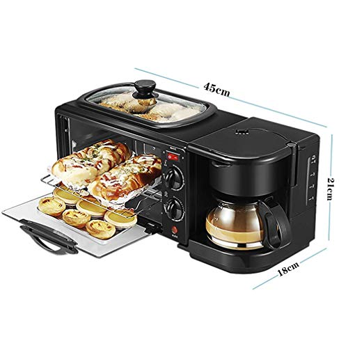 YUNZUN Tostador y horno, 3 En 1 Cafetera Para Hornear Freidora, El Control De Temperatura Se Puede Programar, Mini Horno, Horno eléctrico