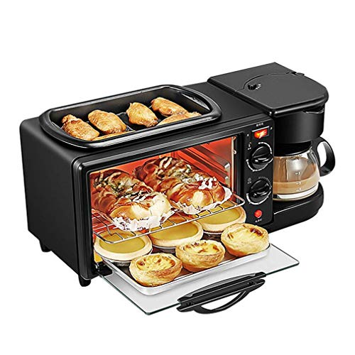 YUNZUN Tostador y horno, 3 En 1 Cafetera Para Hornear Freidora, El Control De Temperatura Se Puede Programar, Mini Horno, Horno eléctrico