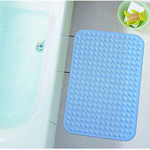 YuShi-NH Home Hotel Cuarto de baño WC Goma Sucker Masaje Anti Slip Mat Ducha Grande Seguridad Alfombra Alfombra de baño Bañera cojín de 79x39cm Azul