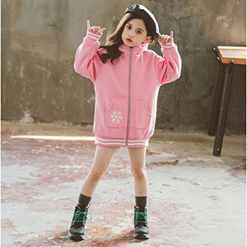 YWLINK Chaqueta Sudadera con Capucha OtoñO E Invierno NiñA De 3-12 AñOs Chaqueta Cortavientos Casual Cervatillo De Dibujos Animados Abrigo Mezcla De AlgodóN Parte Superior CóModa