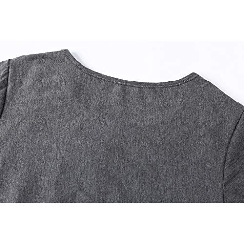 YWLINK Ocio Y Confort Verano Color SóLido Cuello Redondo Mujeres Maternidad Manga Corta Lactancia Bebé Lactancia Camiseta Embarazadas Tops Gris Rojo S-XXL