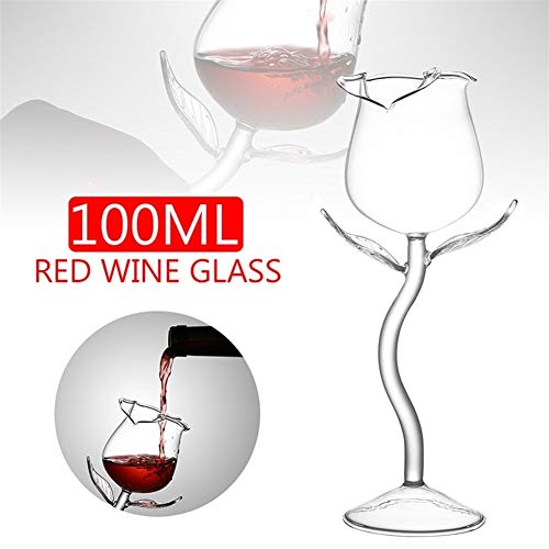 Z-Y Taza de Cafe Copa de Vino Vaso de Whisky Herramientas Forma 1pc 100ml Flor de Rose Copa de Vino Vino Tinto Vino del cubilete de cóctel Gafas de Partido for Bar Recipientes de Cocina