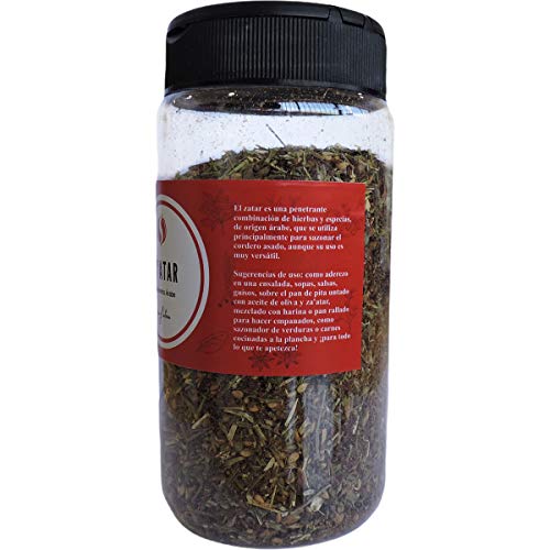 Zaatar TodoEspecias 120g - Sin gluten - 100% Natural: sin sal ni aditivos - Bote Especiero con 2 dosificadores