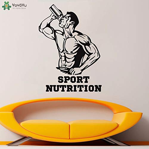 zaosan Etiqueta de la Pared Entrenamiento Gimnasio Fitness Deporte Nutrición Tatuajes de Pared de Vinilo decoración para niños Dormitorio Gimnasio Deporte Culturismo Home Art Decoration 42x58 cm