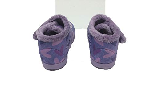 Zapatilla de Estar por casa/Niña/Niño/Vulca-Bicha/Material Grenoble/Mod. Gato Lila/Suela de Goma/Cierre Fácil/Talla 28