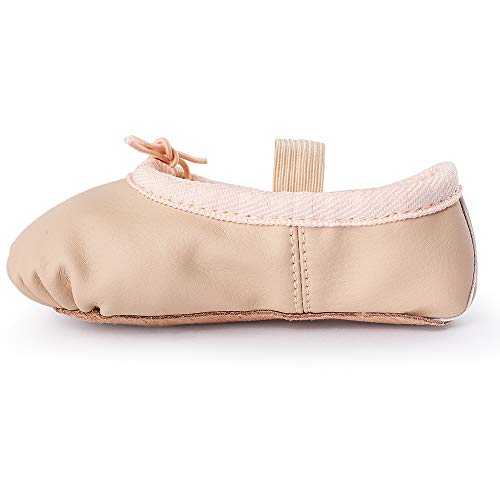 Zapatillas de Danza Cuero Zapatos de Ballet y Gimnasia Baile para Niña y Mujer Beige 32