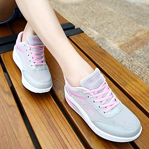 Zapatillas de Deportivos de Running para Mujer Gimnasia Ligero Sneakers,ZARLLE Moda Mujer Malla Zapatos de Aumento de Fondo Suave Zapatos de balanceo Zapatillas de Deporte